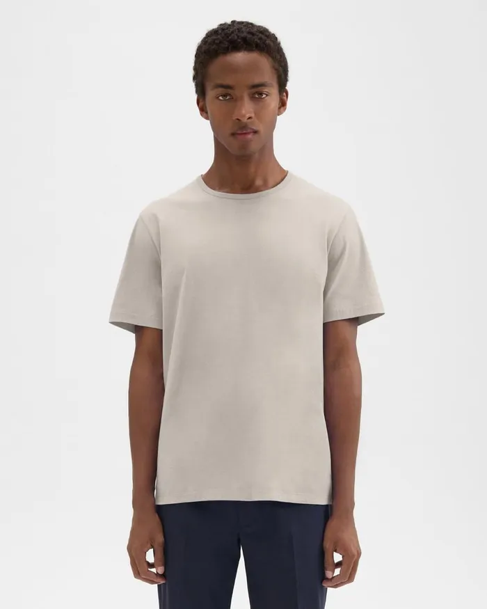 Men Theory TShirts Polos Precise Tee In Pima Cotton Jersey Sand