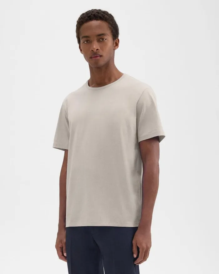 Men Theory TShirts Polos Precise Tee In Pima Cotton Jersey Sand