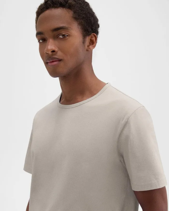 Men Theory TShirts Polos Precise Tee In Pima Cotton Jersey Sand