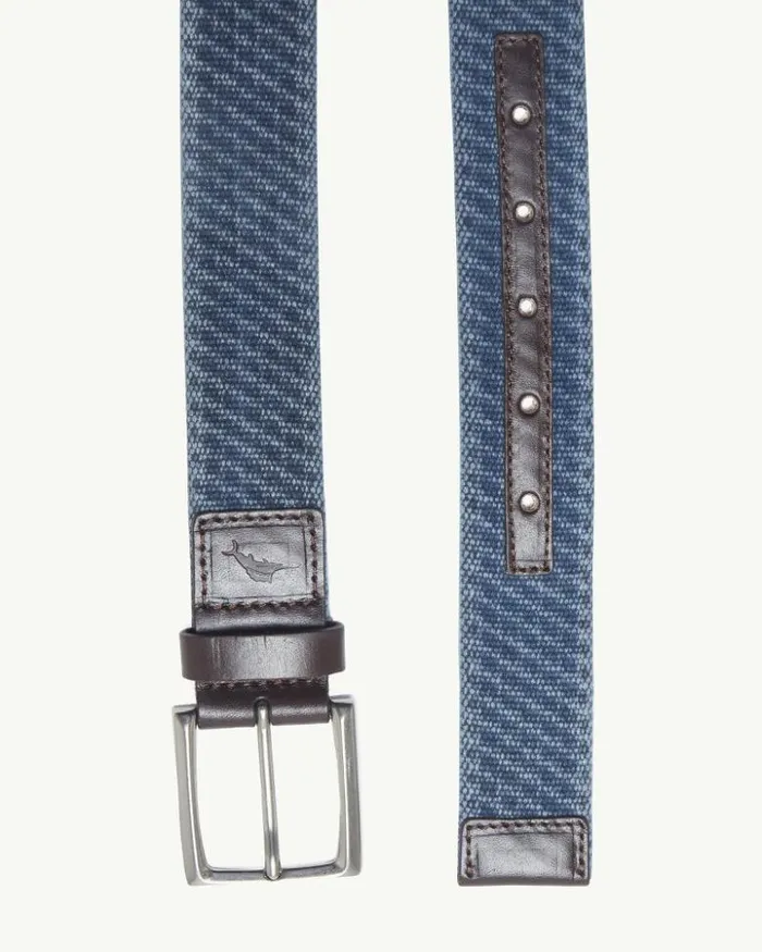Men Tommy Bahama Belts Canvas Webbed Belt Navy Men Tommy Bahama Belts Canvas Webbed Belt Navy