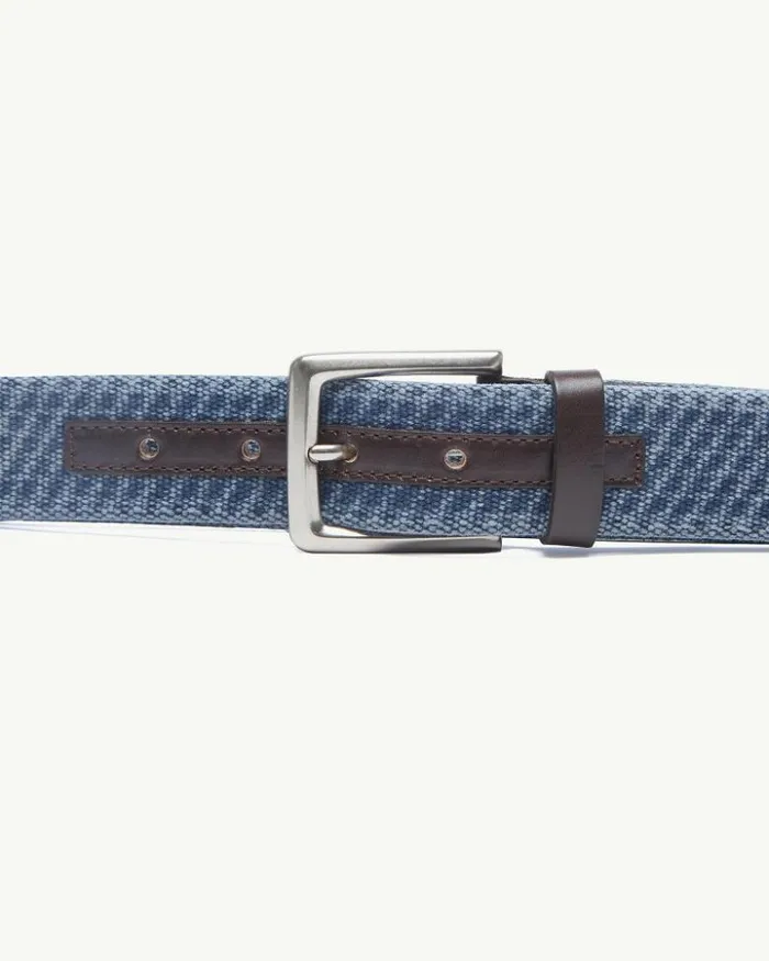 Men Tommy Bahama Belts Canvas Webbed Belt Navy Men Tommy Bahama Belts Canvas Webbed Belt Navy