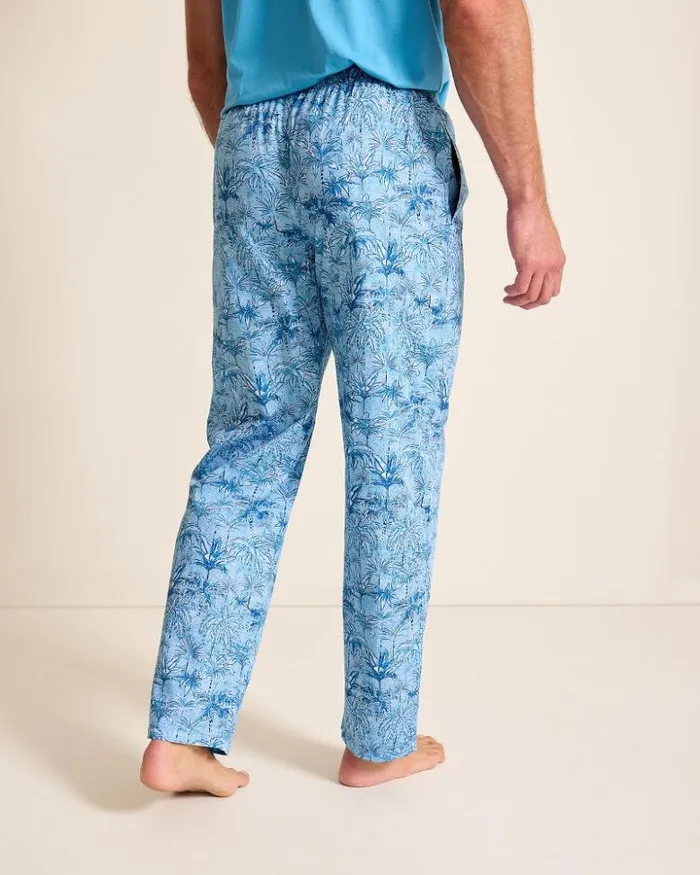 Men Tommy Bahama Loungewear and Pajamas Big and Tall Woven Pajama Pants Blue Fade
