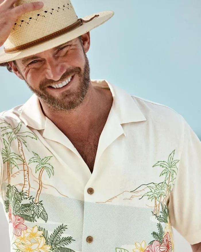 Men Tommy Bahama Shirts Bloom With A View Silk Camp Shirt Continental Men Tommy Bahama Shirts Bloom With A View Silk Camp Shirt Continental