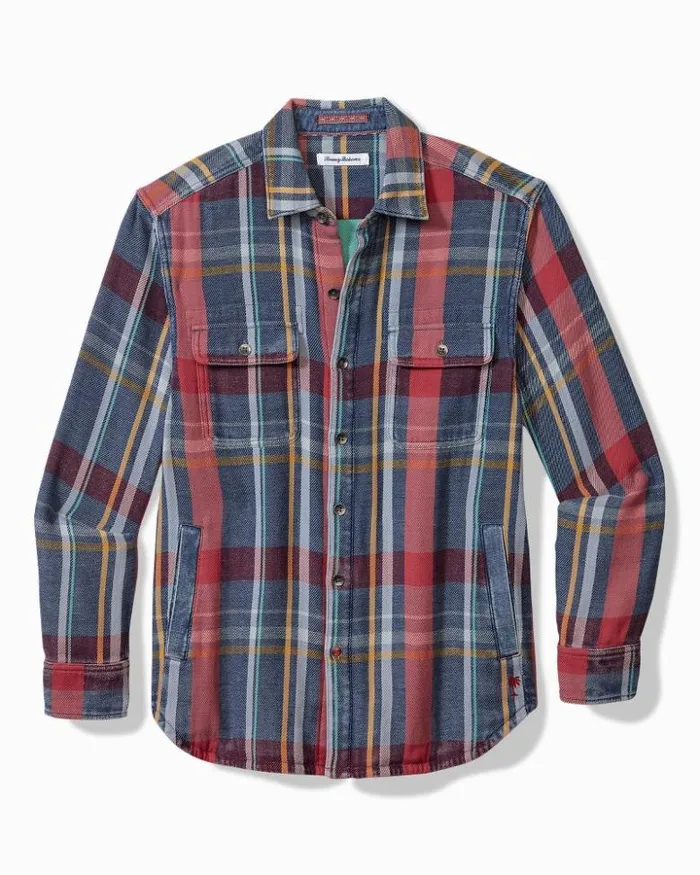 Men Tommy Bahama Shirts Copper Canyon Shirt Jacket Norse Blue