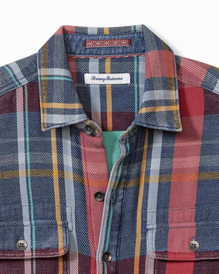 Men Tommy Bahama Shirts Copper Canyon Shirt Jacket Norse Blue Men Tommy Bahama Shirts Copper Canyon Shirt Jacket Norse Blue