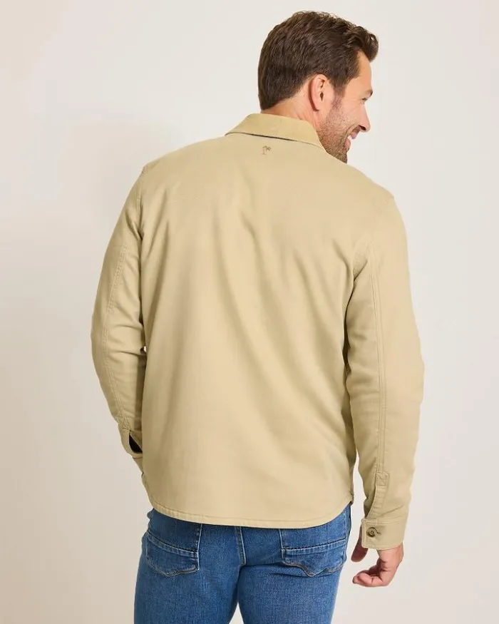 Men Tommy Bahama Shirts Harbor Point Shirt Jacket Stone Khaki Men Tommy Bahama Shirts Harbor Point Shirt Jacket Stone Khaki