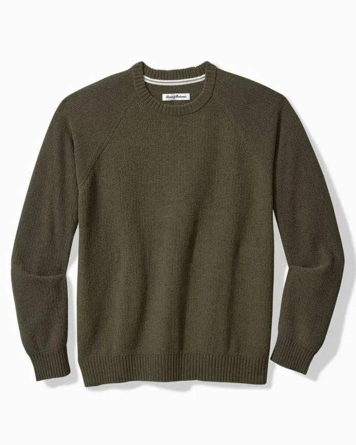 Men Tommy Bahama Sweatshirts and Sweaters Big and Tall Shoreline Crew Sweater Forest Night Men Tommy Bahama Sweatshirts and Sweaters Big and Tall Shoreline Crew Sweater Forest Night