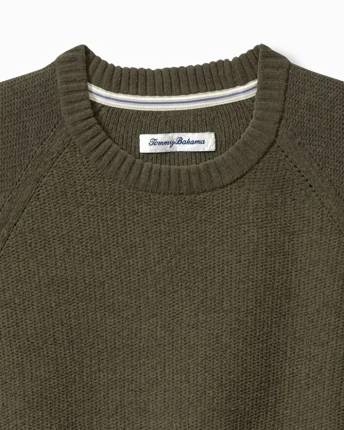 Men Tommy Bahama Sweatshirts and Sweaters Big and Tall Shoreline Crew Sweater Forest Night