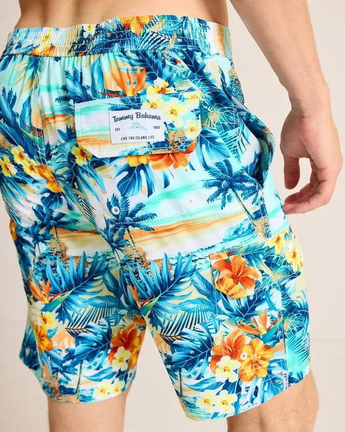 Men Tommy Bahama Swim and Boardshorts Baja Surfside Sounds 9Inch Boardshorts Kohala Teal
