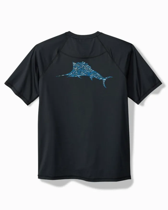 Men Tommy Bahama TShirts Big and Tall Chill Time Surf IslandZone ShortSleeve Rash Guard Jet Black Men Tommy Bahama TShirts Big and Tall Chill Time Surf IslandZone ShortSleeve Rash Guard Jet Black