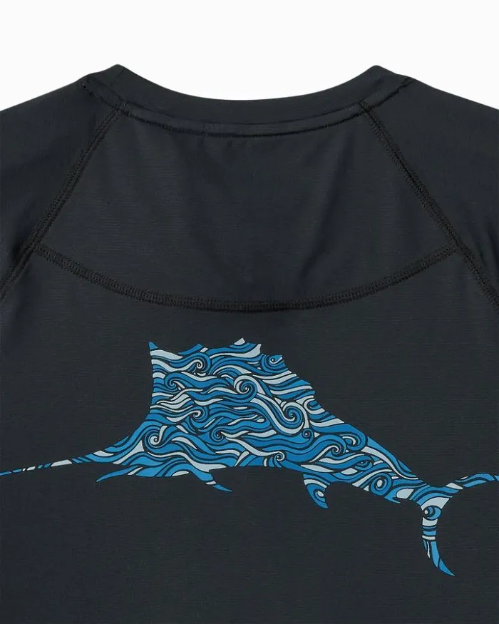 Men Tommy Bahama TShirts Big and Tall Chill Time Surf IslandZone ShortSleeve Rash Guard Jet Black Men Tommy Bahama TShirts Big and Tall Chill Time Surf IslandZone ShortSleeve Rash Guard Jet Black