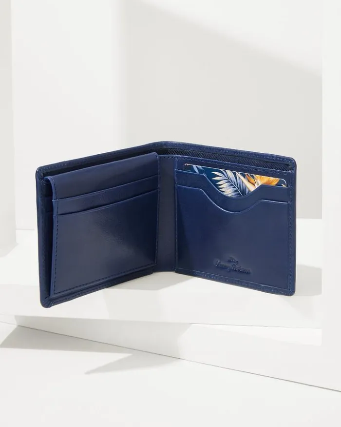 Men Tommy Bahama Wallets and Tech Accessories Passcase Wallet With Patch Logo Navy