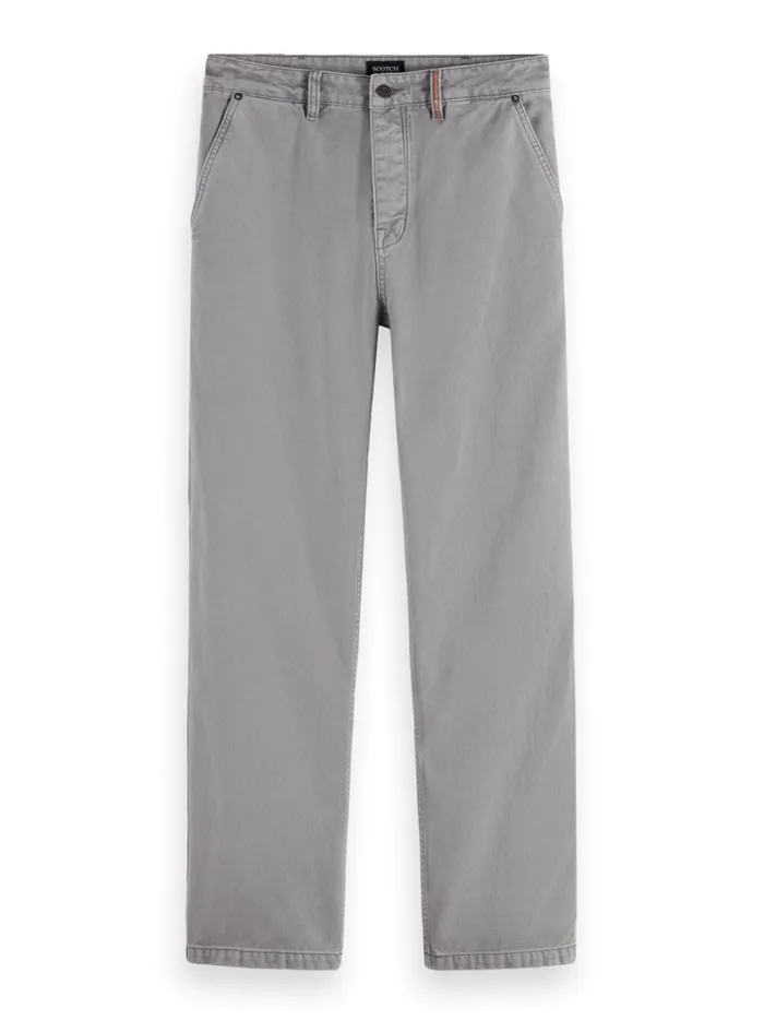Men Verve 8211 Acid Washed Cottonblend Worker Pant Asphalt Scotch and Soda Pants