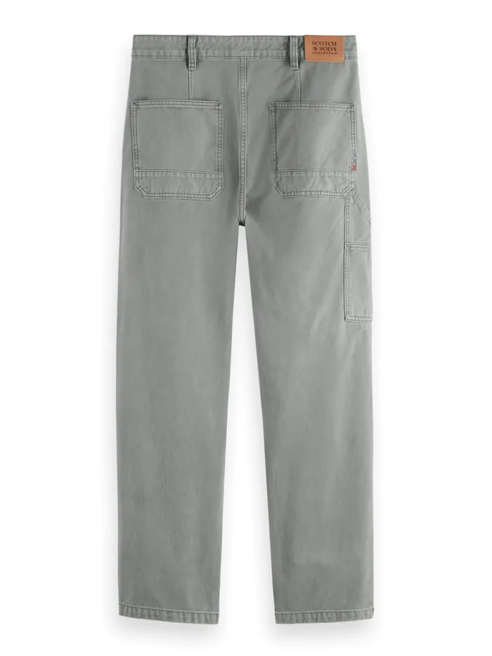 Men Verve 8211 Acid Washed Cottonblend Worker Pant Asphalt Scotch and Soda Pants