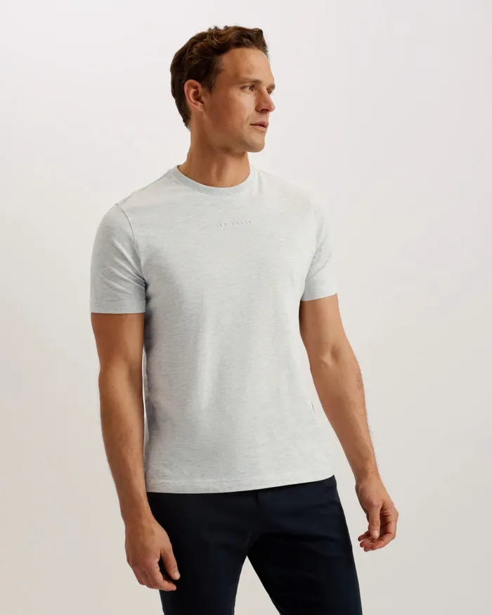 Men WISKIN 8211 Branded Regular Fit TShirt Greymarl Ted Baker Tops