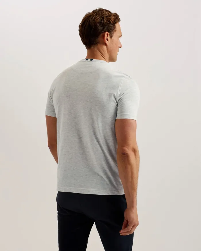 Men WISKIN 8211 Branded Regular Fit TShirt Greymarl Ted Baker Tops
