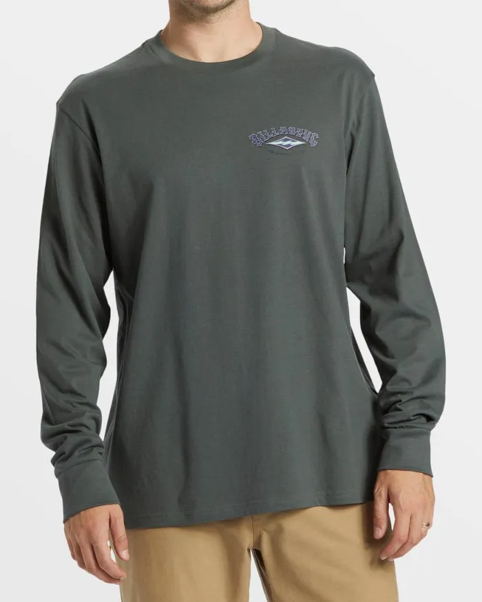 Mens ADiv Arch Long Sleeve TShirt Slate Green Billabong TShirts Mens ADiv Arch Long Sleeve TShirt Slate Green Billabong TShirts