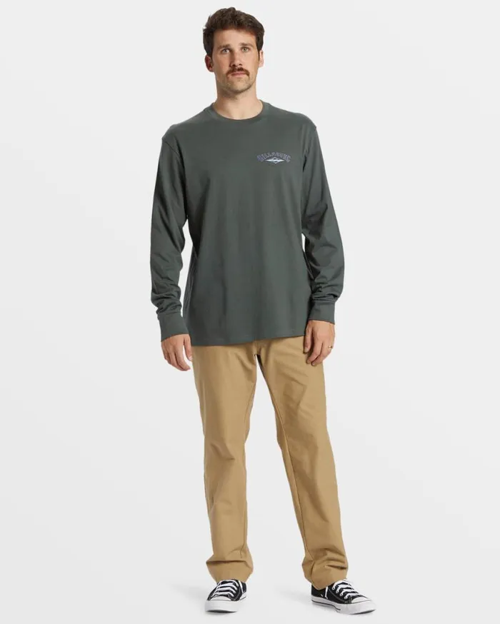 Mens ADiv Arch Long Sleeve TShirt Slate Green Billabong TShirts Mens ADiv Arch Long Sleeve TShirt Slate Green Billabong TShirts