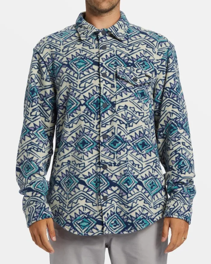 Mens ADiv Furnace Flannel Shirt Slate Blue Billabong Hoodies and Fleece