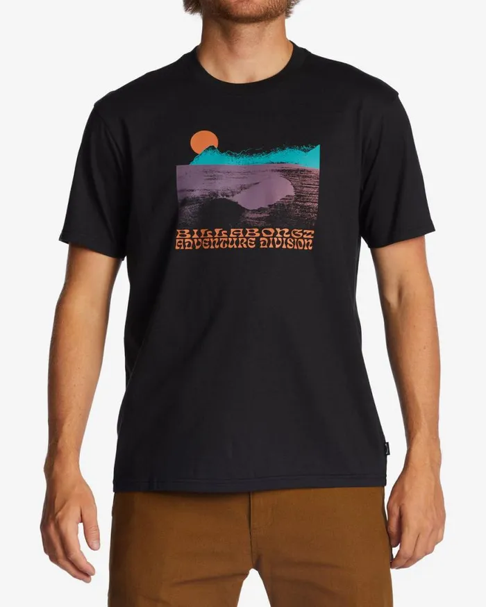 Mens Alaska Wave Organic TShirt Washed Black Billabong TShirts