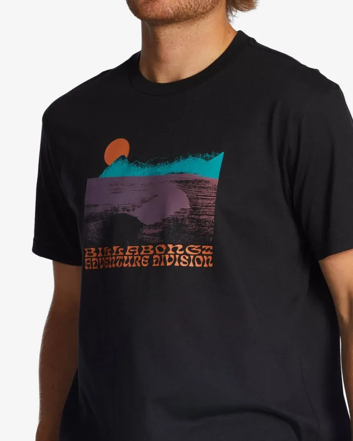 Mens Alaska Wave Organic TShirt Washed Black Billabong TShirts