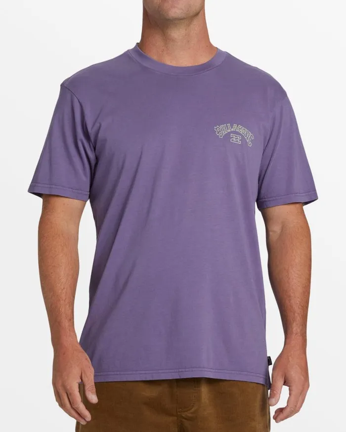 Mens Arch Wash TShirt Deep Plum Billabong TShirts