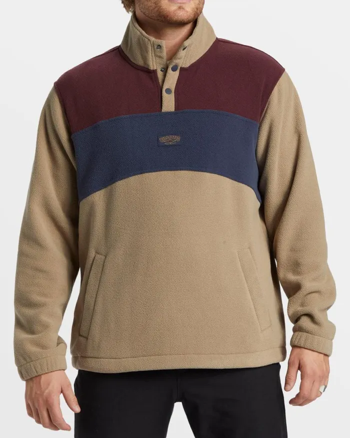 Mens Boundary Mock Snap Sweatshirt Dune Billabong Hoodies and Fleece