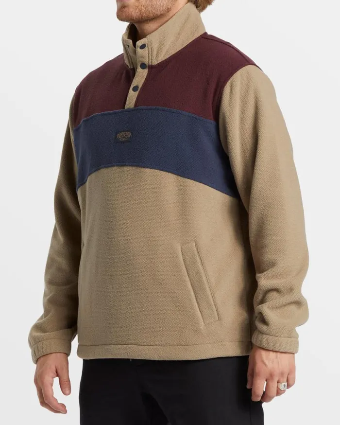 Mens Boundary Mock Snap Sweatshirt Dune Billabong Hoodies and Fleece