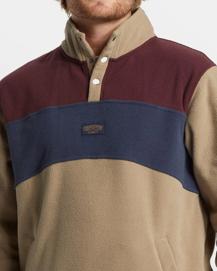 Mens Boundary Mock Snap Sweatshirt Dune Billabong Hoodies and Fleece