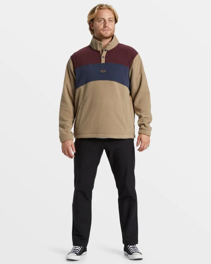 Mens Boundary Mock Snap Sweatshirt Dune Billabong Hoodies and Fleece