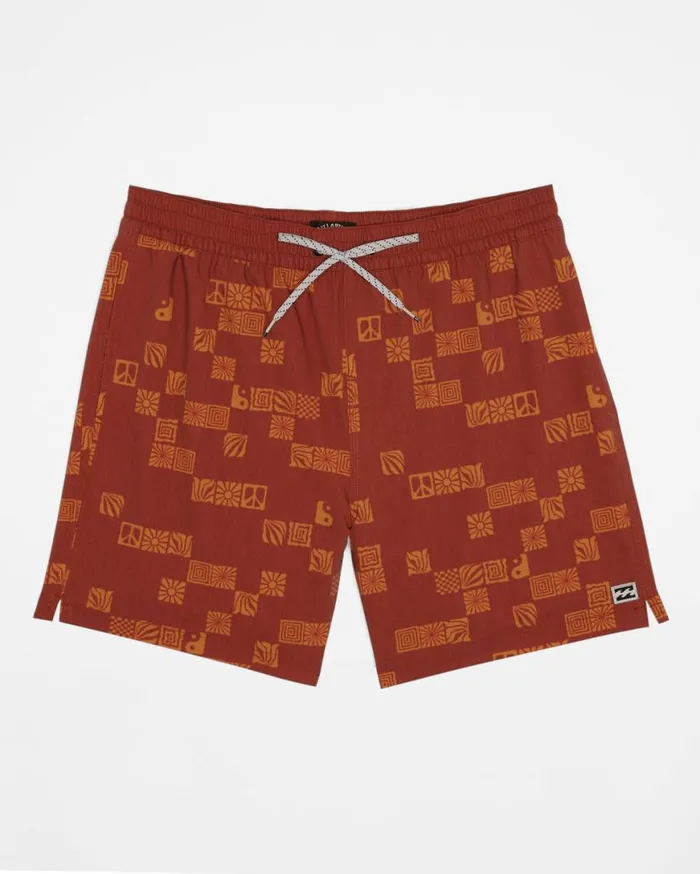 Mens Boys Boys Sundays Layback Elastic Waist 16034 Shorts Rust Billabong Boys039 Boardshorts