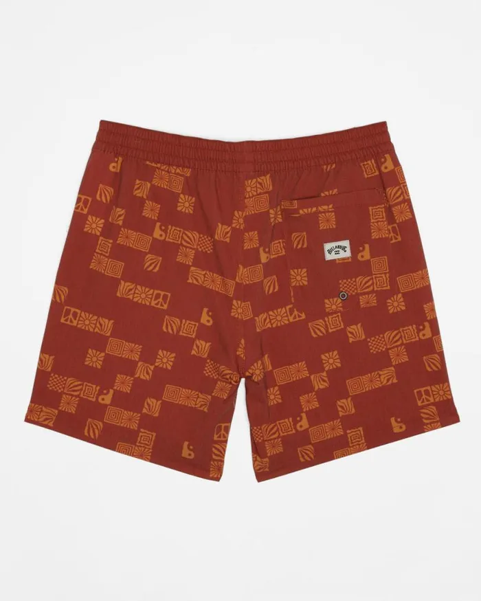 Mens Boys Boys Sundays Layback Elastic Waist 16034 Shorts Rust Billabong Boys039 Boardshorts