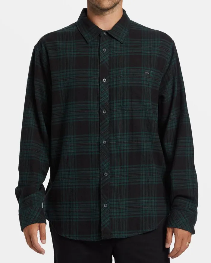 Mens Coastline Flannel Shirt Black Billabong Shirts