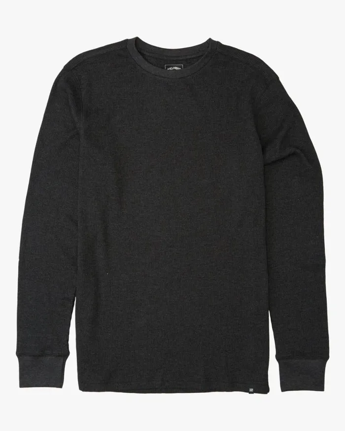 Mens Essential Long Sleeve Thermal Black Heather Billabong Shirts Mens Essential Long Sleeve Thermal Black Heather Billabong Shirts