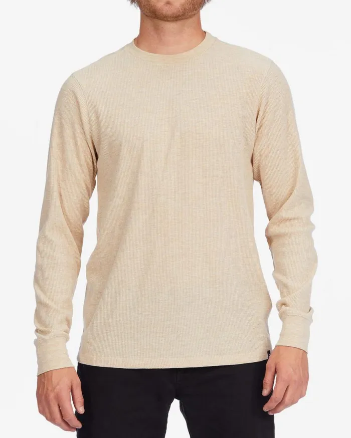 Mens Essential Long Sleeve Thermal Sand Heather Billabong Shirts