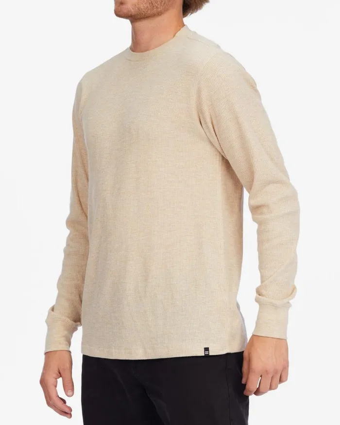 Mens Essential Long Sleeve Thermal Sand Heather Billabong Shirts Mens Essential Long Sleeve Thermal Sand Heather Billabong Shirts