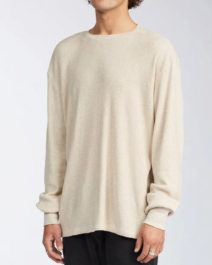 Mens Essential Long Sleeve Thermal Sand Heather Billabong Shirts Mens Essential Long Sleeve Thermal Sand Heather Billabong Shirts