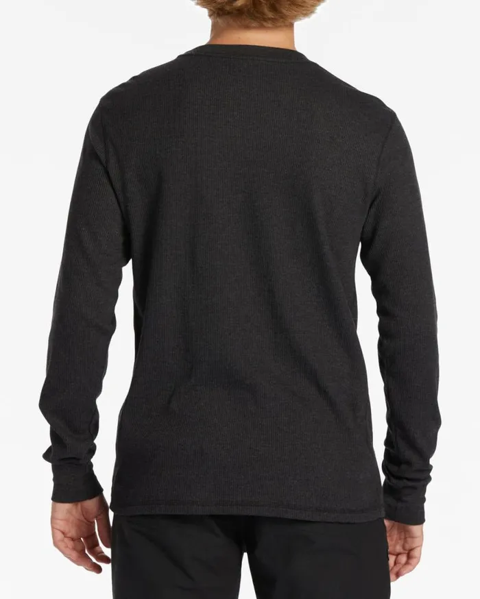 Mens Essential Long Sleeve Thermal Top Black Heather Billabong Essentials TShirts