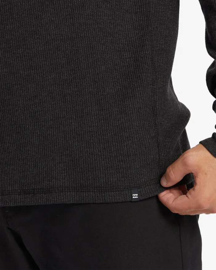 Mens Essential Long Sleeve Thermal Top Black Heather Billabong Essentials TShirts