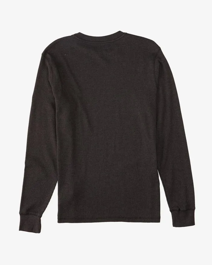 Mens Essential Long Sleeve Thermal Top Black Heather Billabong Essentials TShirts