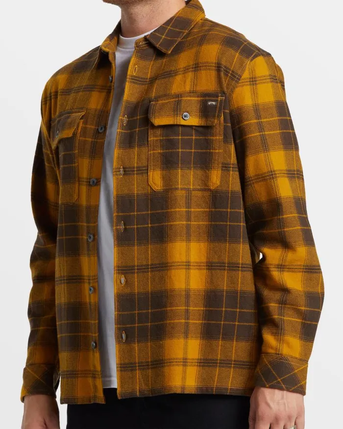Mens Offshore Long Sleeve Flannel Shirt Dijon Billabong Shirts