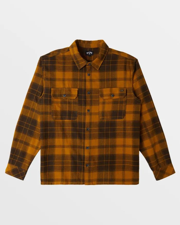 Mens Offshore Long Sleeve Flannel Shirt Dijon Billabong Shirts
