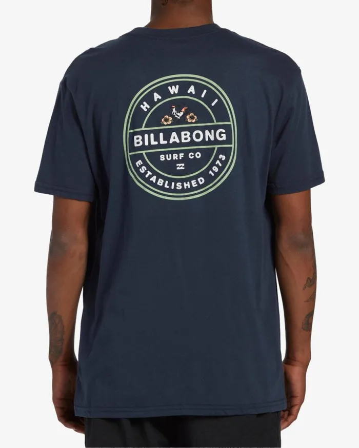 Mens Rotor Hawaii Short Sleeve TShirt Navy Billabong TShirts