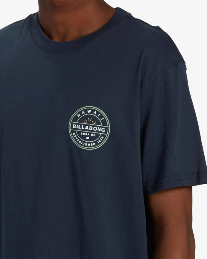 Mens Rotor Hawaii Short Sleeve TShirt Navy Billabong TShirts Mens Rotor Hawaii Short Sleeve TShirt Navy Billabong TShirts