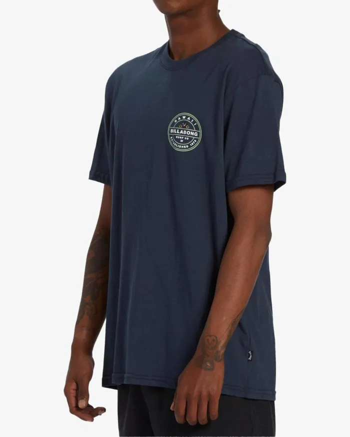 Mens Rotor Hawaii Short Sleeve TShirt Navy Billabong TShirts Mens Rotor Hawaii Short Sleeve TShirt Navy Billabong TShirts