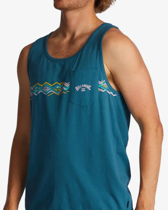 Mens Spinner Tank Blue Lagoon Billabong TShirts Mens Spinner Tank Blue Lagoon Billabong TShirts