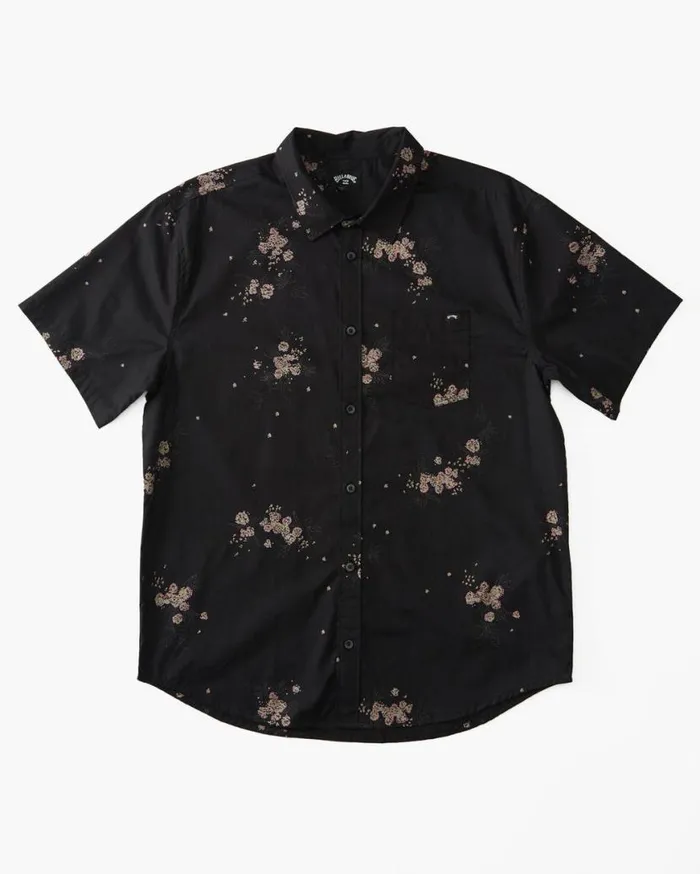 Mens Sundays Mini Short Sleeve Shirt Phantom Billabong Shirts Mens Sundays Mini Short Sleeve Shirt Phantom Billabong Shirts