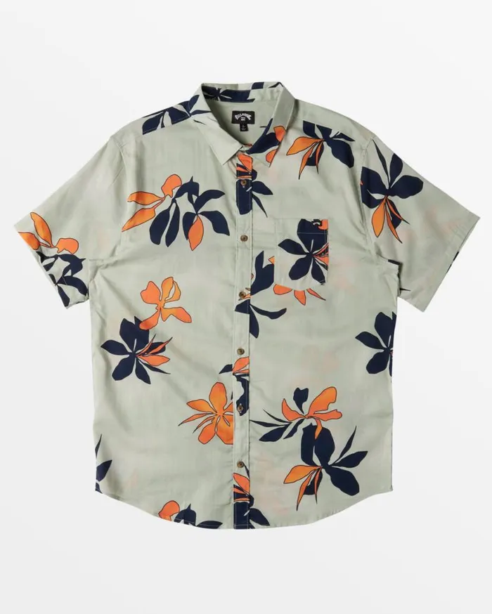Mens Sundays Short Sleeve Shirt Seafoam Billabong Shirts