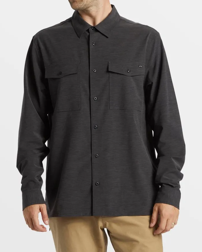 Mens Surftrek Long Sleeve Shirt Black Billabong Shirts