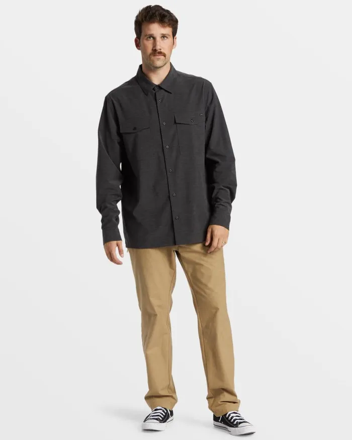 Mens Surftrek Long Sleeve Shirt Black Billabong Shirts Mens Surftrek Long Sleeve Shirt Black Billabong Shirts